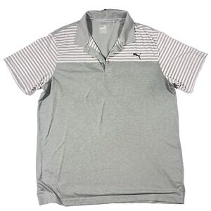 Puma Green Golf Polo Shirt Mens XL Dry Cell Performance Stretch